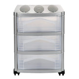 Bama big hobby drawer system with 3 drawers 30x30x40 cm silver white