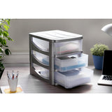 Bama big hobby drawer system with 3 drawers 30x30x40 cm silver white
