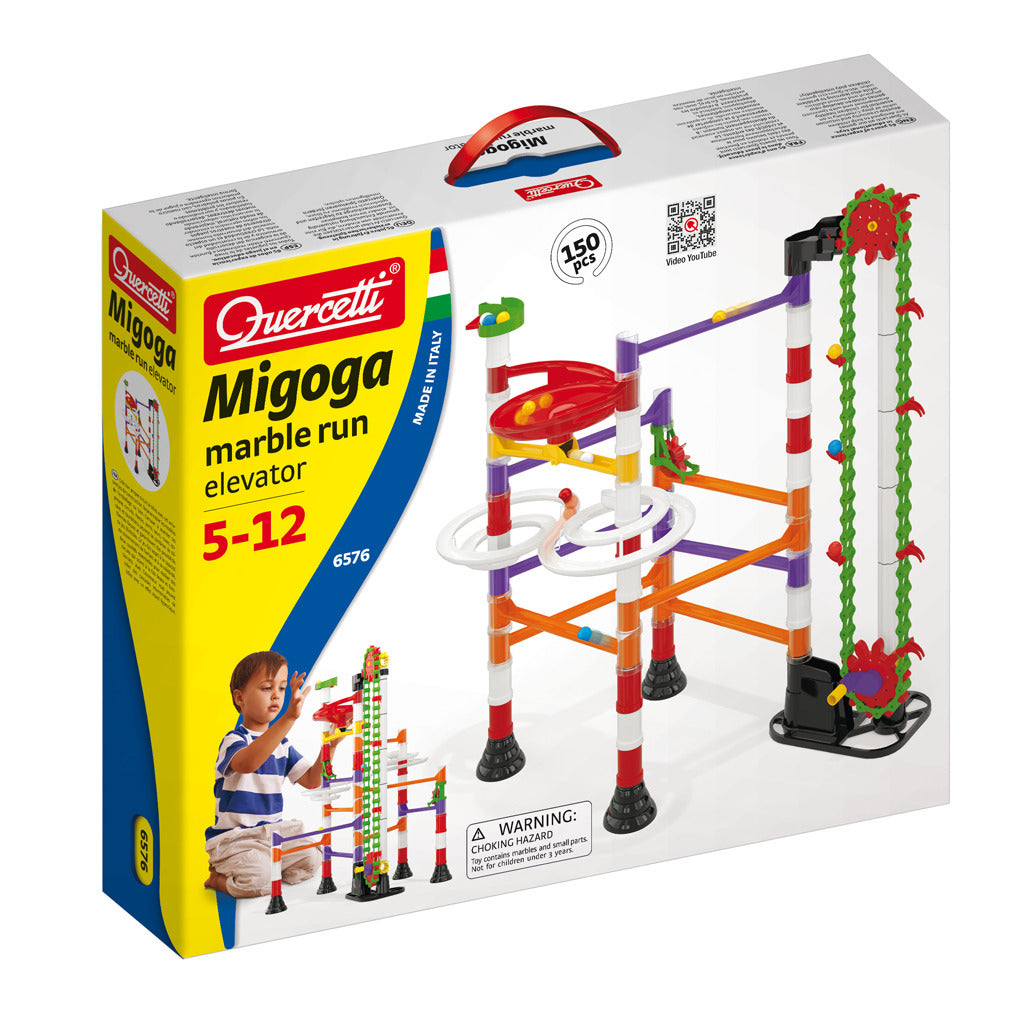 Quercetti marble track migoga with lift, 150 pieces.