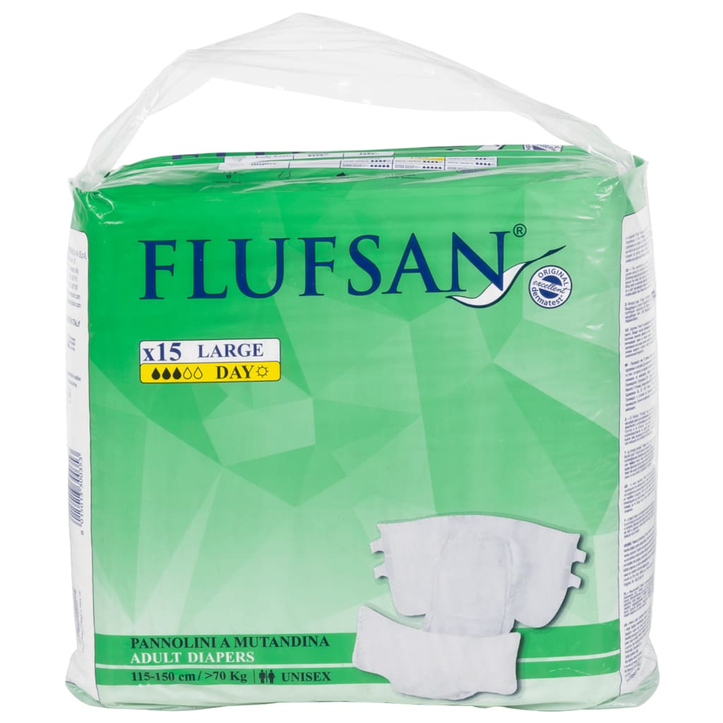 Vidaxl Flufsan Incontinetine plenka 15 ST Velikost l