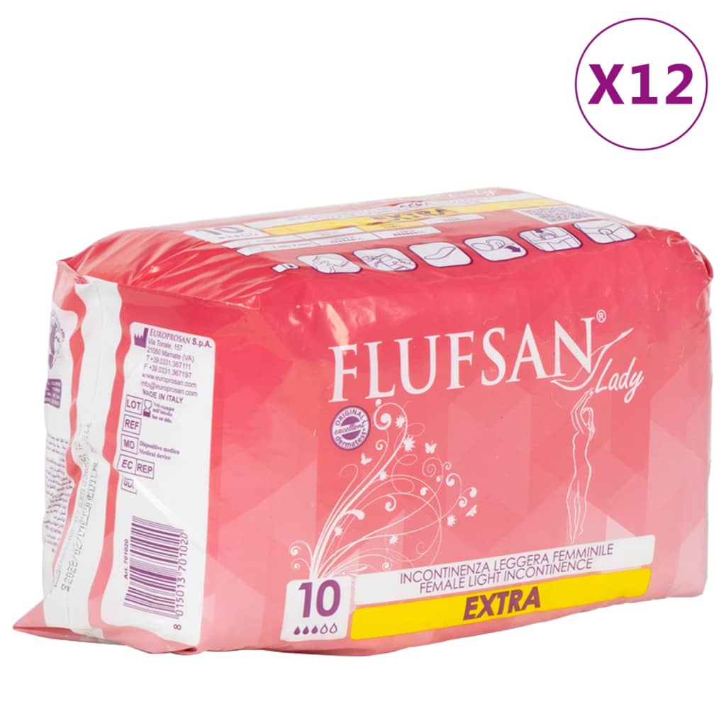 Vidaxl flufsan inkontinence materiál pro ženy 120 ks