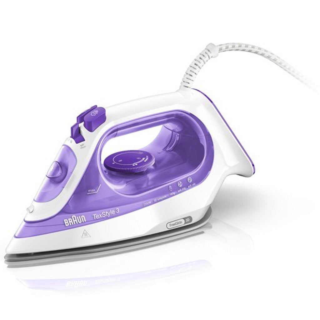 Braun si3042vi texstyle3 steam iron 2350w 270 ml purple white
