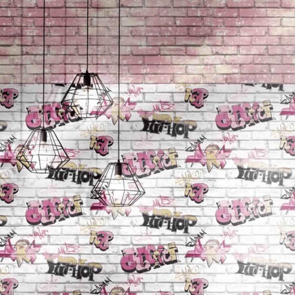 Noordwand nordwwand wallpaper urban Frënn Kaffi Zillen rosa a wäiss