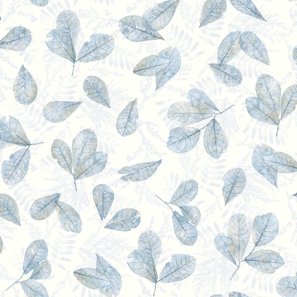 Noordwand nordwwn Wallpaper Evergreen Blieder wäiss a blo