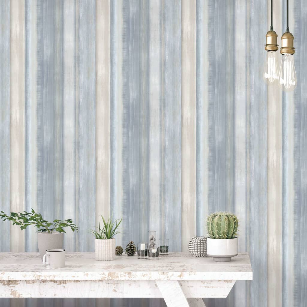 North Wall Evergreen Wallpaper Gradient Stripes bleu