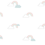 Mur North North Wall Wallpaper Baby Clouds Blanc Blue Rose