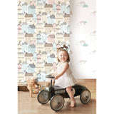 Mur North North Wall Wallpaper Baby Clouds Blanc Blue Rose