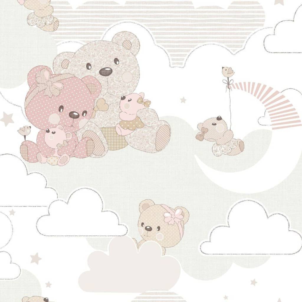 Nordwand Nordwwand Wallpaper Baby Hugbes rosa a Bige