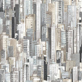 North Wall Noordwand Fond d'écran Amis Villes de café et Skyline Grey et Metallic