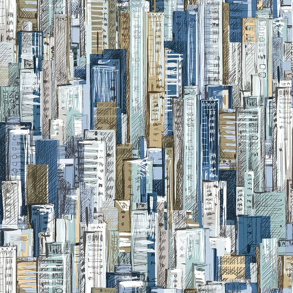 North Wall Noordwand Fond d'écran d'amis Coffee Cities et Skyline Bleu