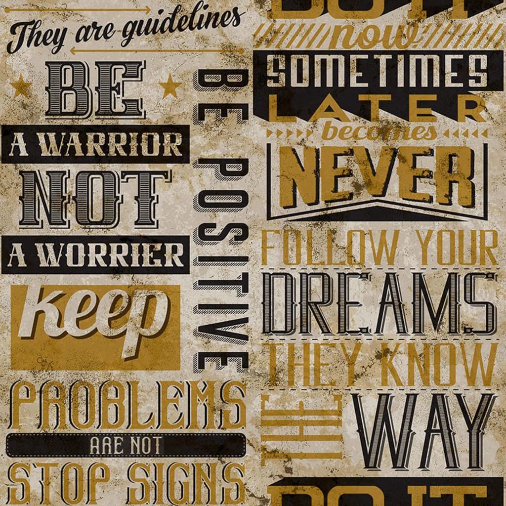Noordwand Wallpaper Noordwand Friends Coffee parole e lettere metalliche e nere