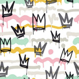 North Wall Wallpaper Friends Coffee Sith Graffity and Crowns Black White