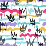 Noordwand nordwwn wallpaper Frënn Kaffi Sith Graffia a Krounen wäiss schwaarz
