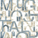 Noordwand Wallpaper Noordwand Friends Coffee parole e lettere blu e metalliche