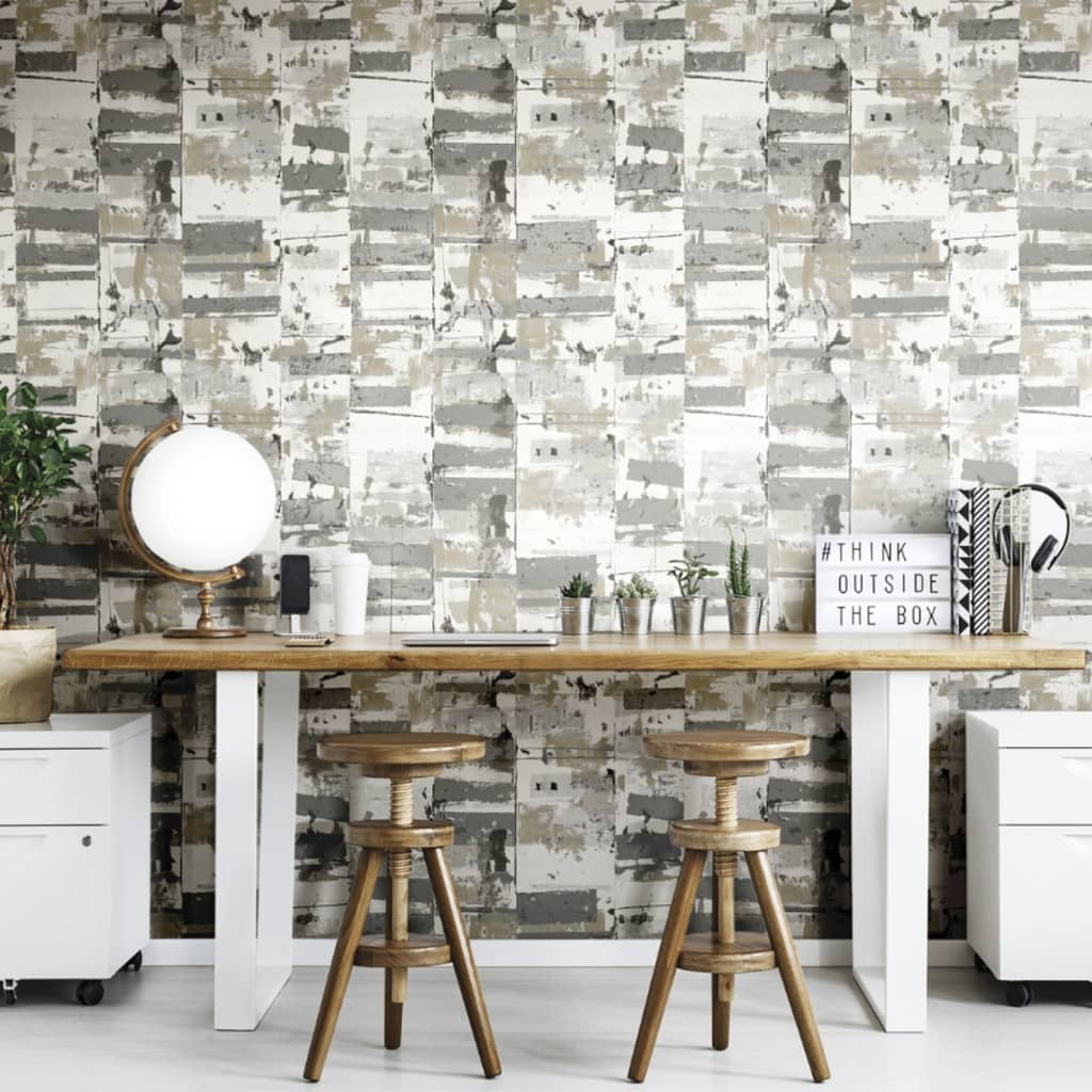 Noordwand Normwand Wallpaper Frënn Kaffi Industriell weathered metallesche Beiige