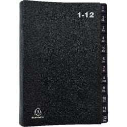 Exacompta sorting folder black 1-12 tabs