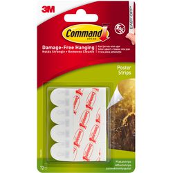 Poster strips command w17024 self-adhesive white 12 pieces