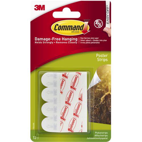 Poster strips command w17024 self-adhesive white 12 pieces