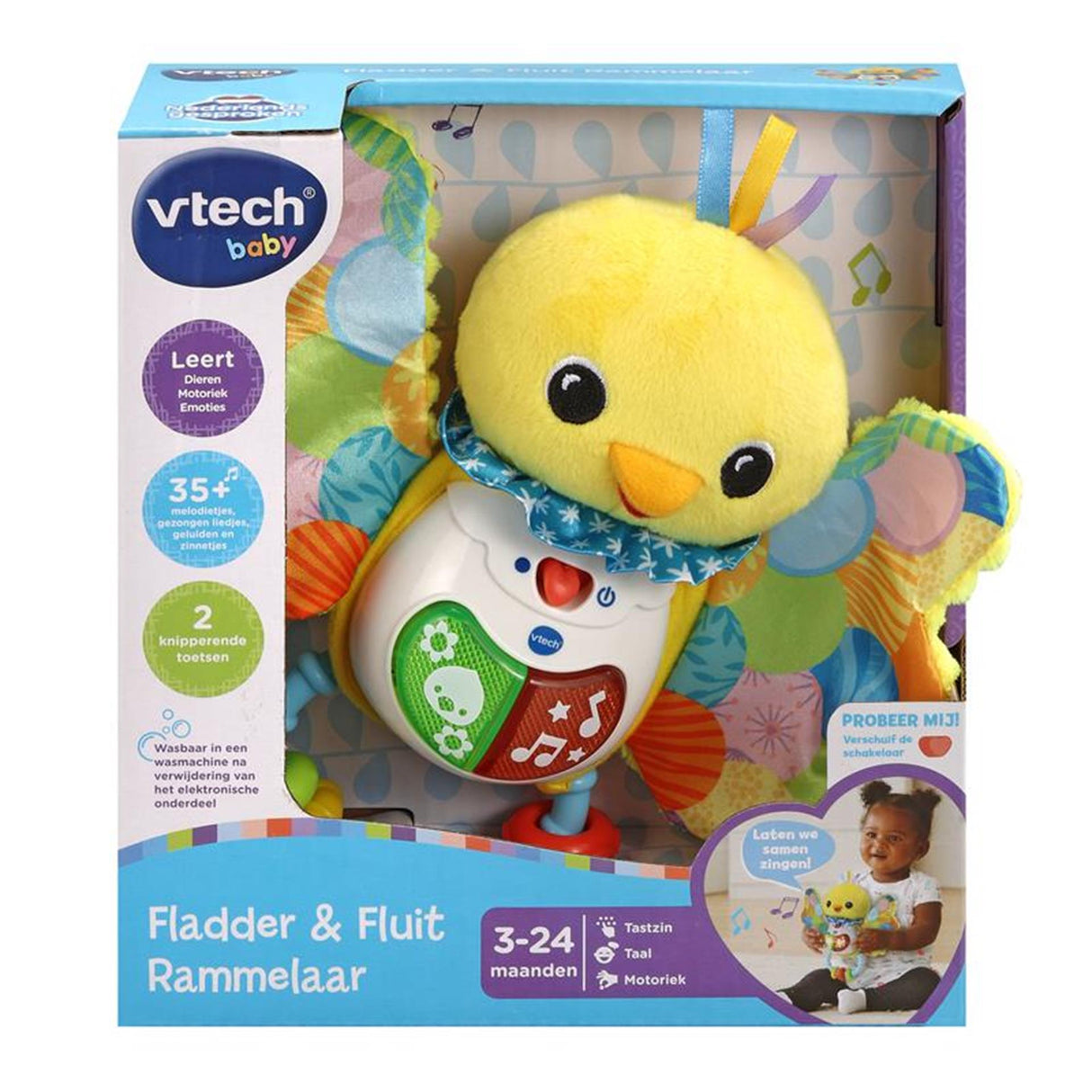 Vtech flutter a píšťalka hrkálka so svetlom a zvukom