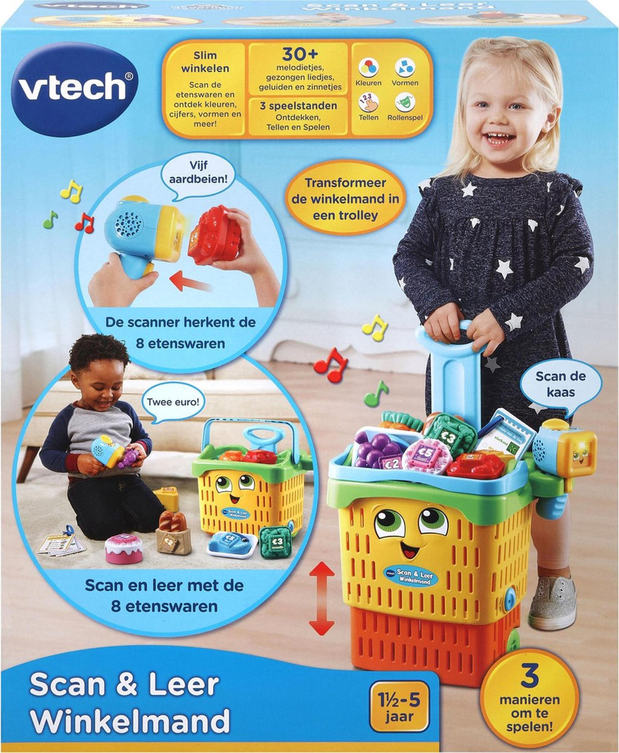 VTech Winkelmand Scan Leer 19 x 32 x 29 cm geel 13-delig