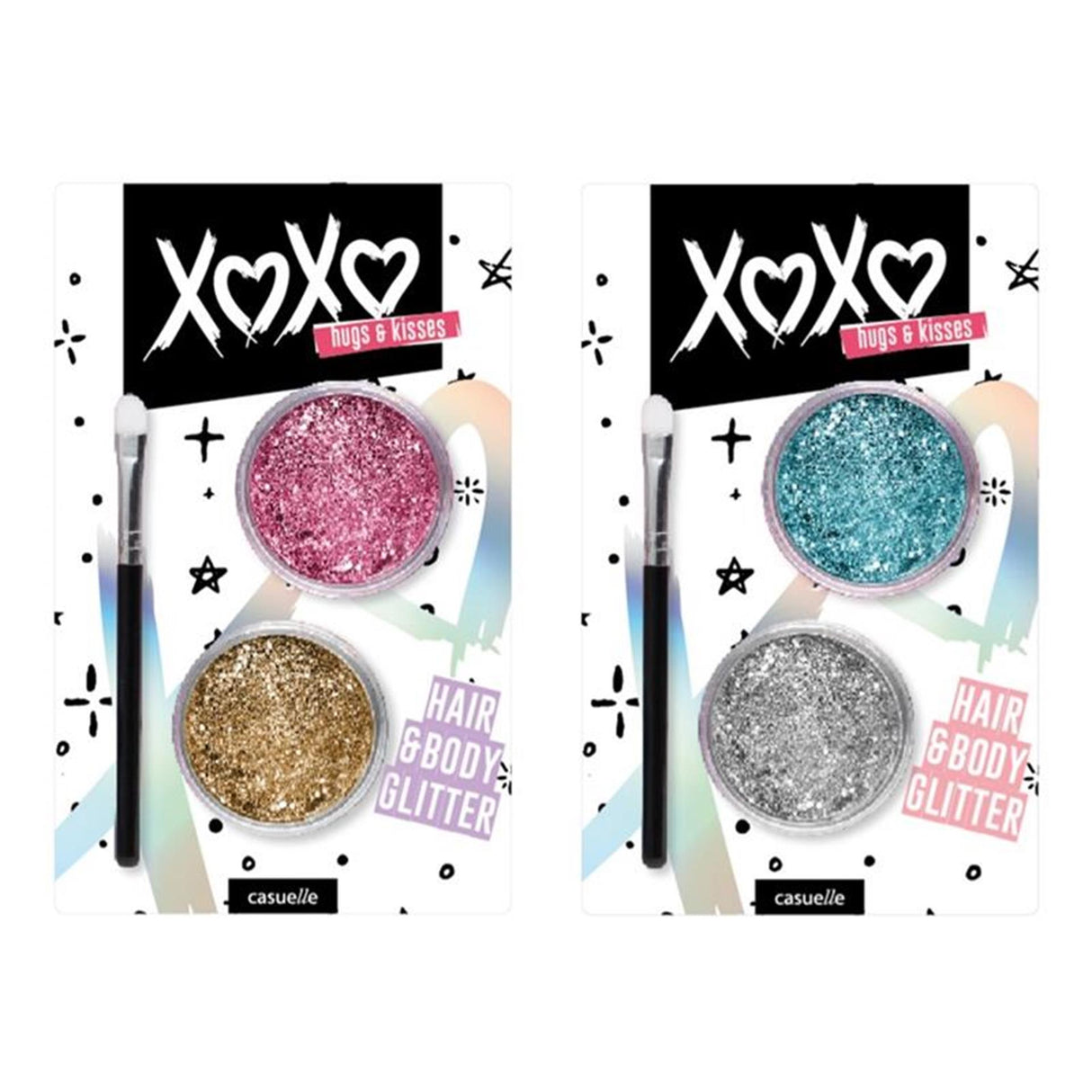 Casuelle xoxo haar glitter set