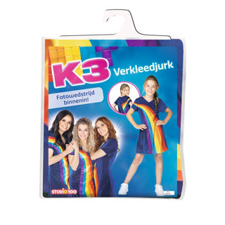 K3 Verkleedjurk Regenboog Blauw, 3-5 jaar