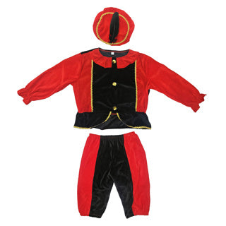 Pietenpak zwart rood 98-104 cm