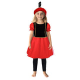Pietenjurk zwart rood 98-104 cm