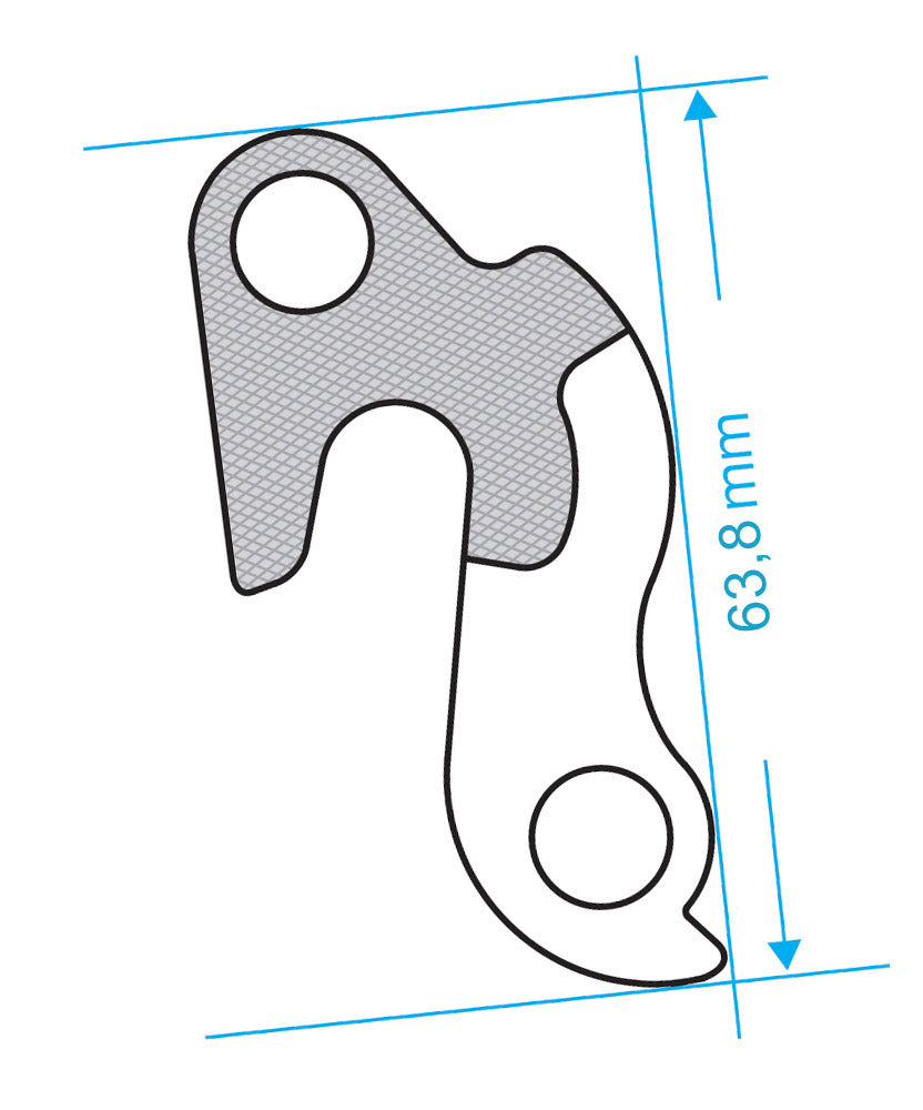 DERAILLEUR obesek GH-068 63,8 mm srebro
