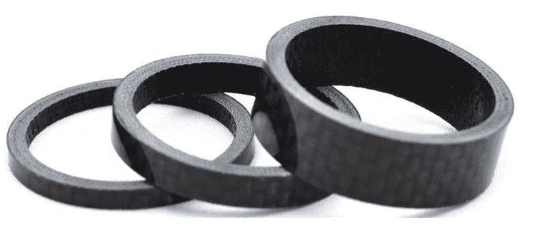 Spásaire headset Ergotec socraithe 1-1 8 (ø28.6) 3-píosa 3 5 10mm carbóin