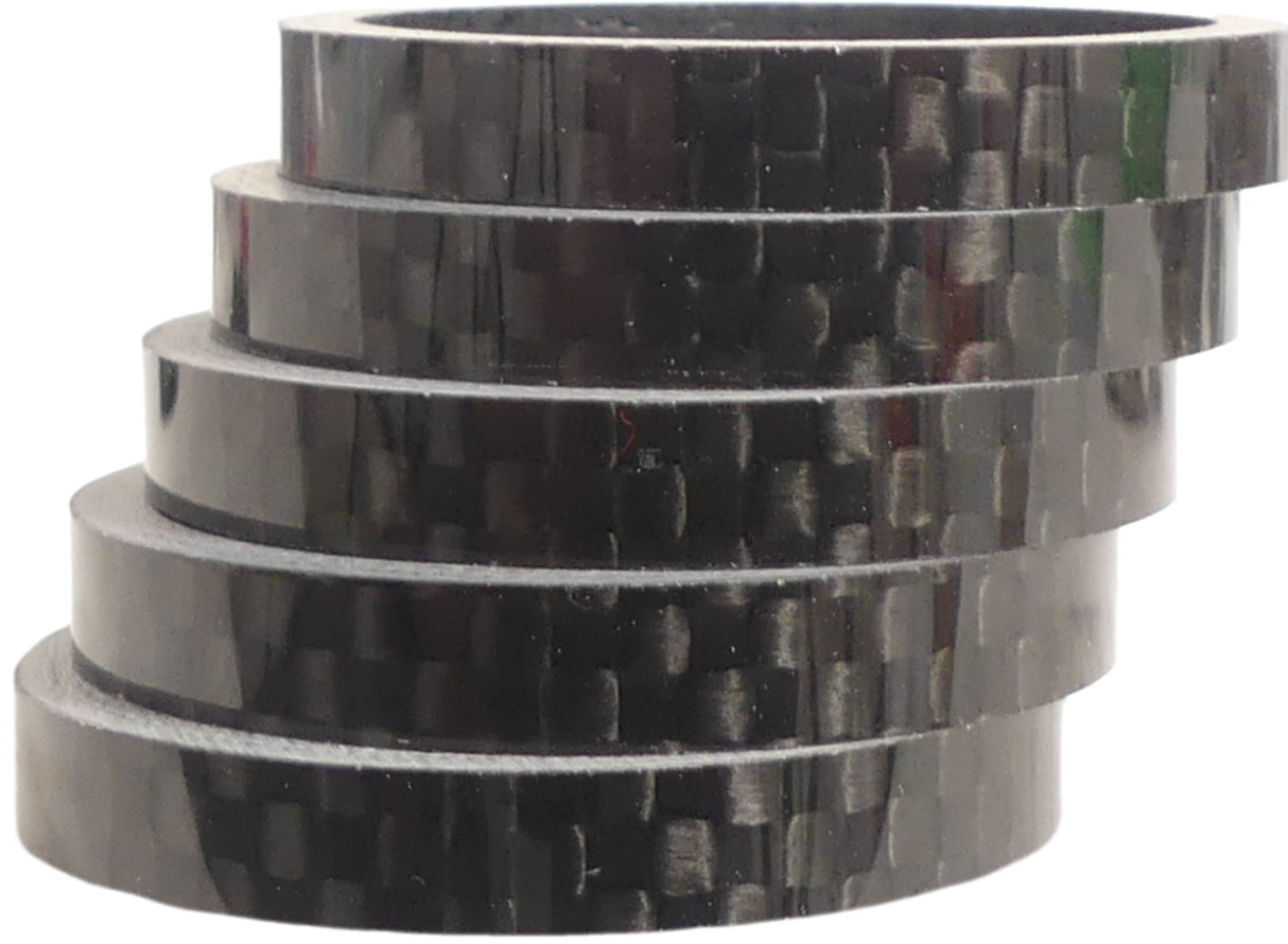 Hzb spacers 28.6 mm 1-1 8 inch oversized 5 mm carbon 5 pieces 6500031