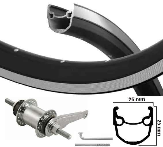 Ryde Stratos Rim ETRO 28 pulgadas (622) Negro 36 Pezón de cadera 13