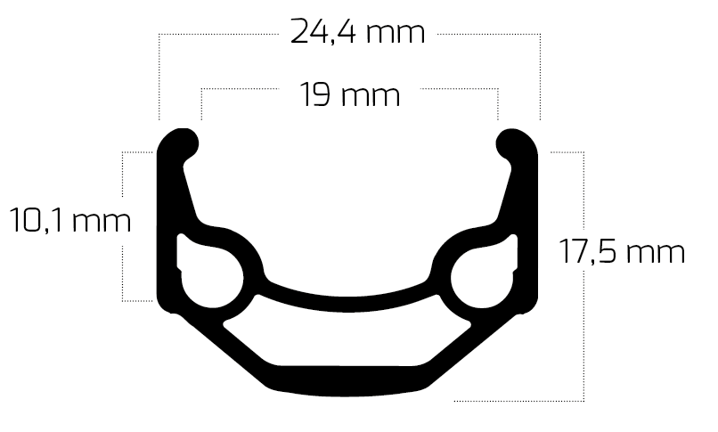 Ryde Velg Zac 19 26 559 x 19c Aluminium 36 Huller 14g sort
