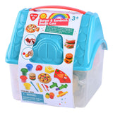 Playgo hamburger and sandwich clay set in storage box - 4 clay pots