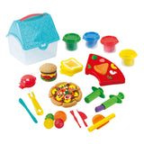 Playgo hamburger and sandwich clay set in storage box - 4 clay pots