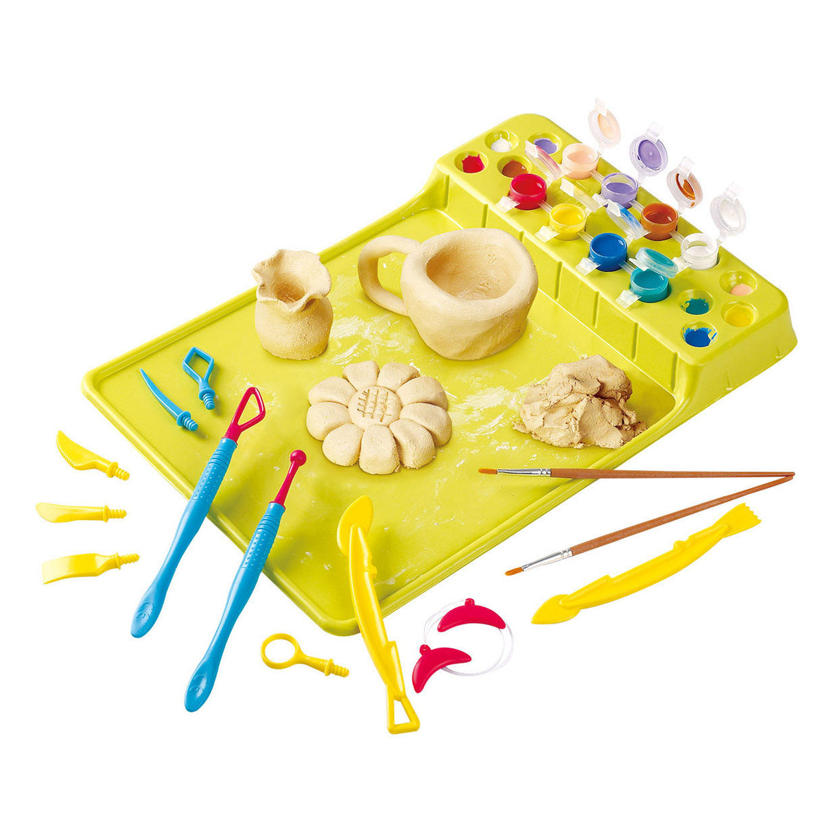 Play sculpting clay set with paint and accessories, 20 pcs.