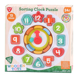 Playgo wooden sorting shapes - and learning clock - 13 pcs.