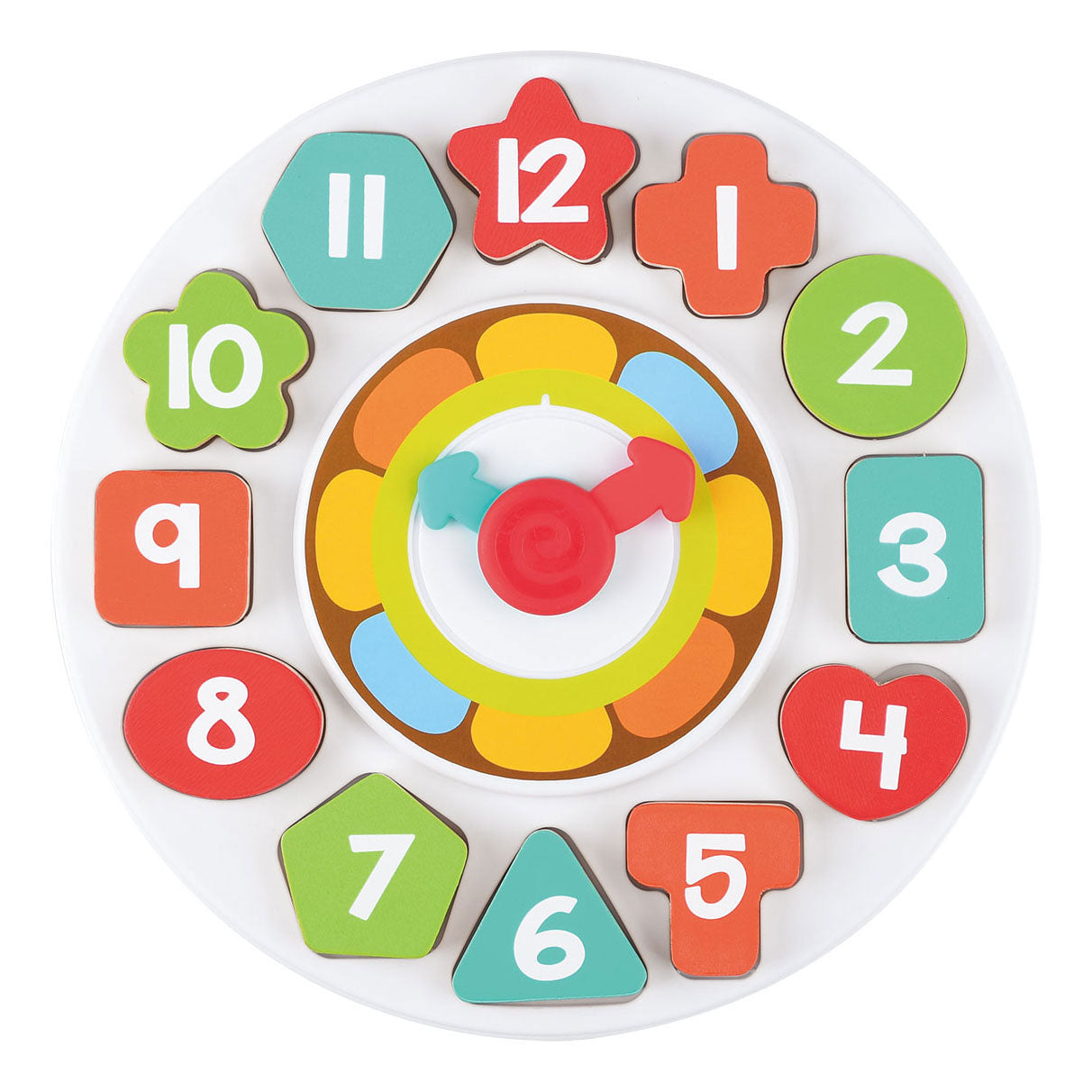 Playgo wooden sorting shapes - and learning clock - 13 pcs.