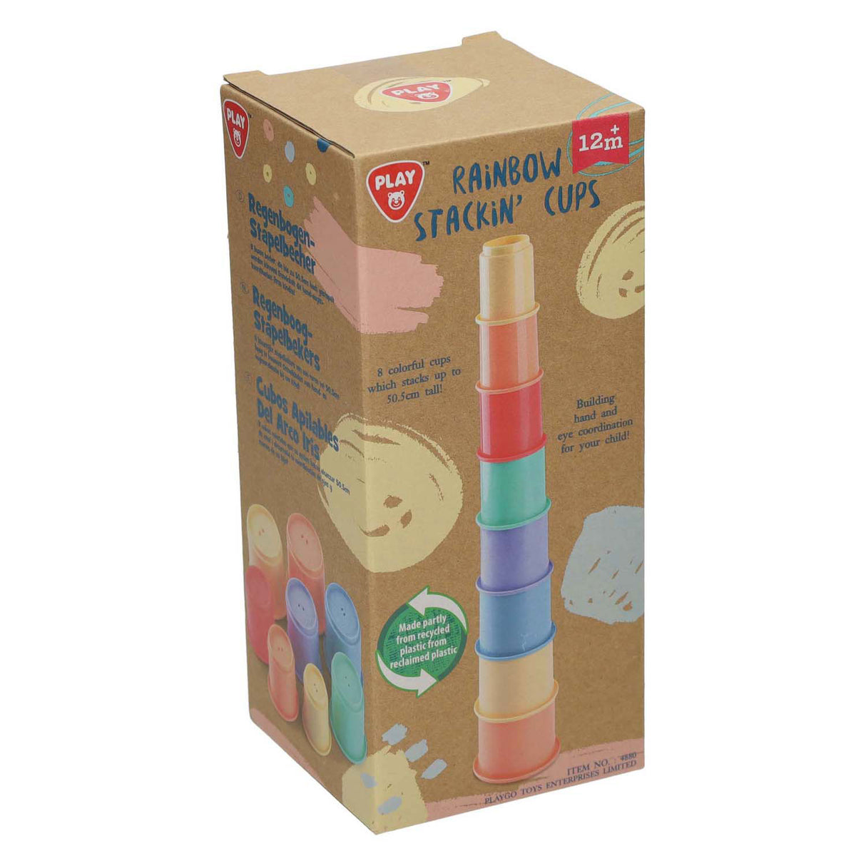 Playgo blocs à empiler arc-en-ciel - 8 pièces.