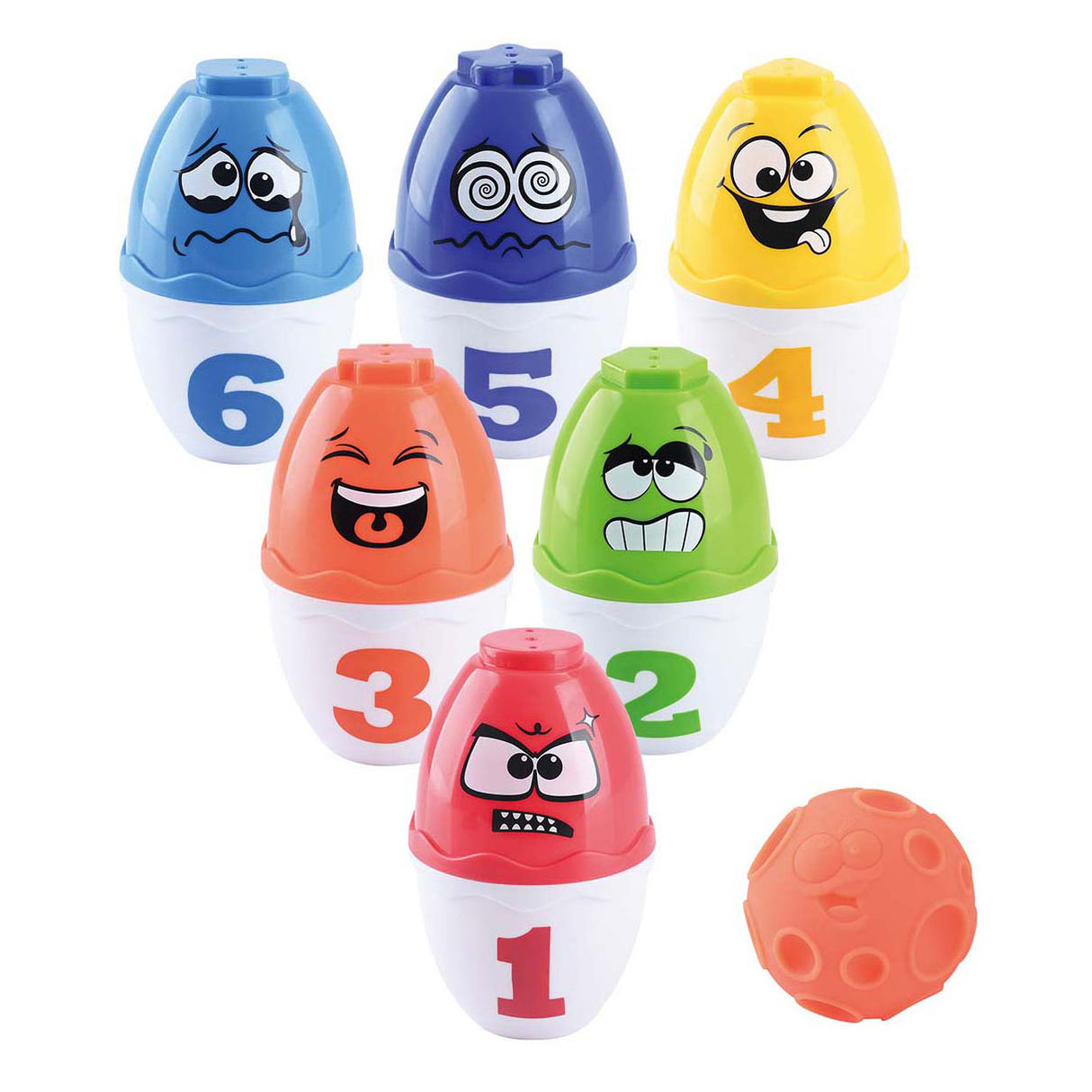 Playgo Play Set da Gioco Bowling Facce, 13 Pezzi.
