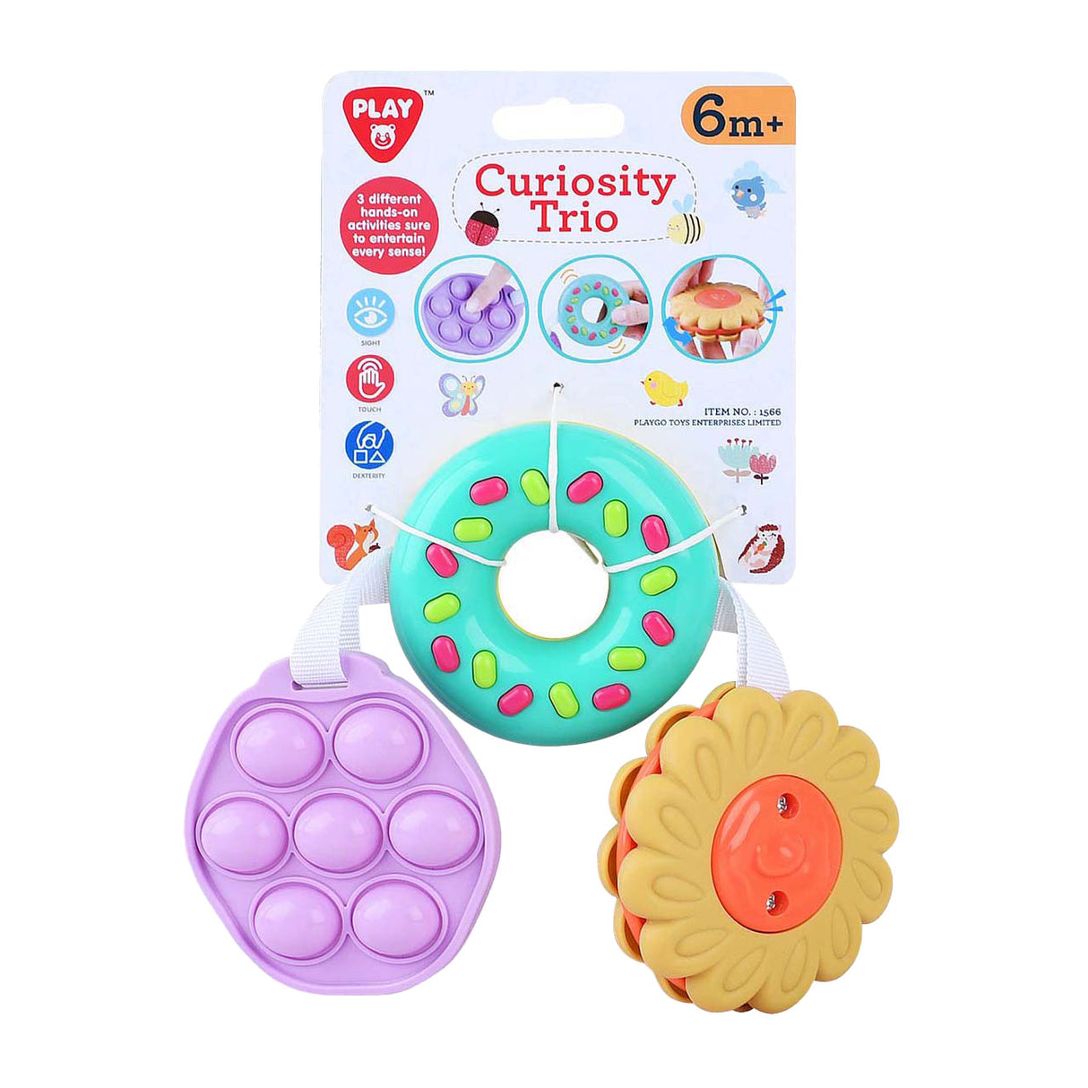 Play sensory toy flower and donut and pop-it, 3dlg.