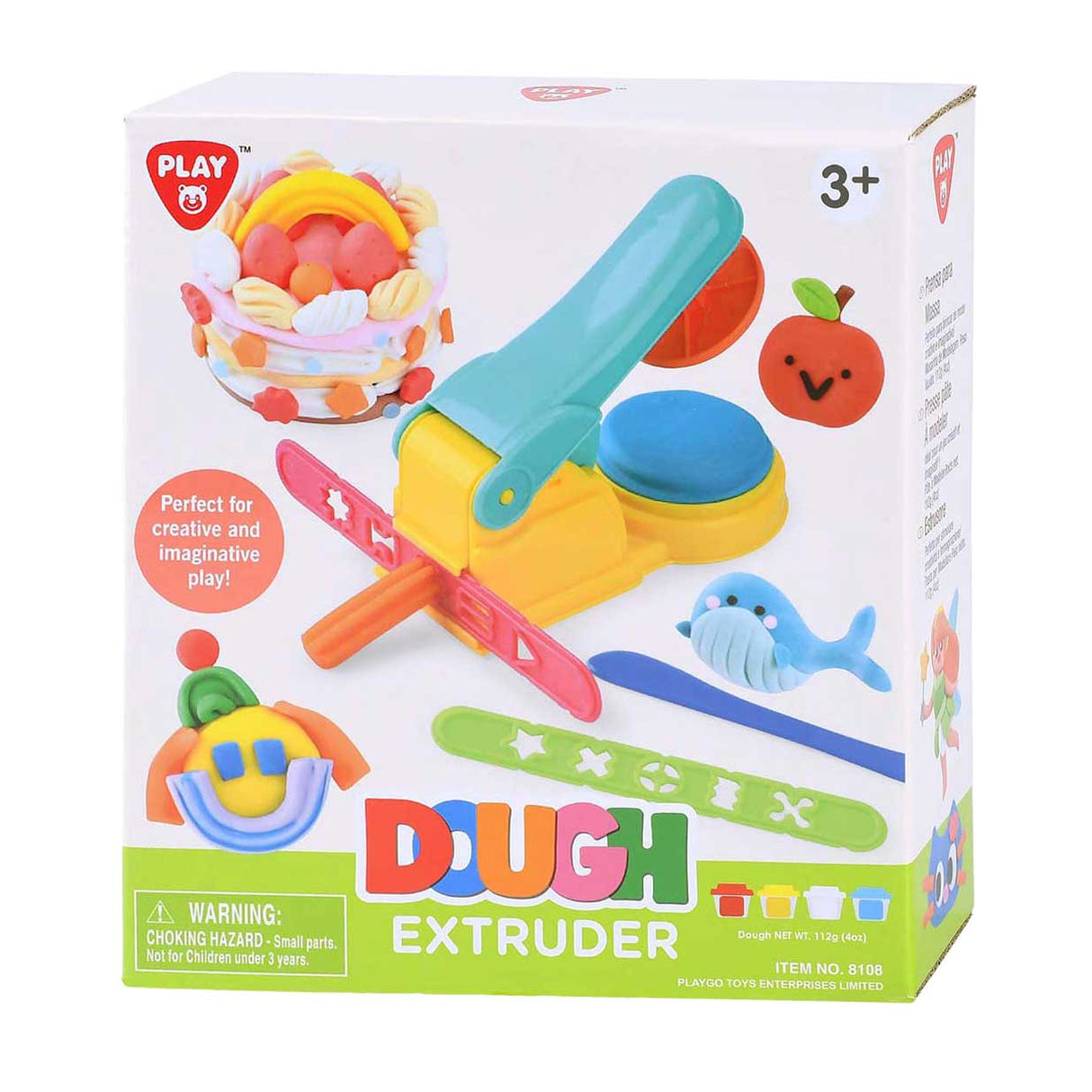 Playgo Press Maschinn Lehm Set - 4 Lehm Dëppen