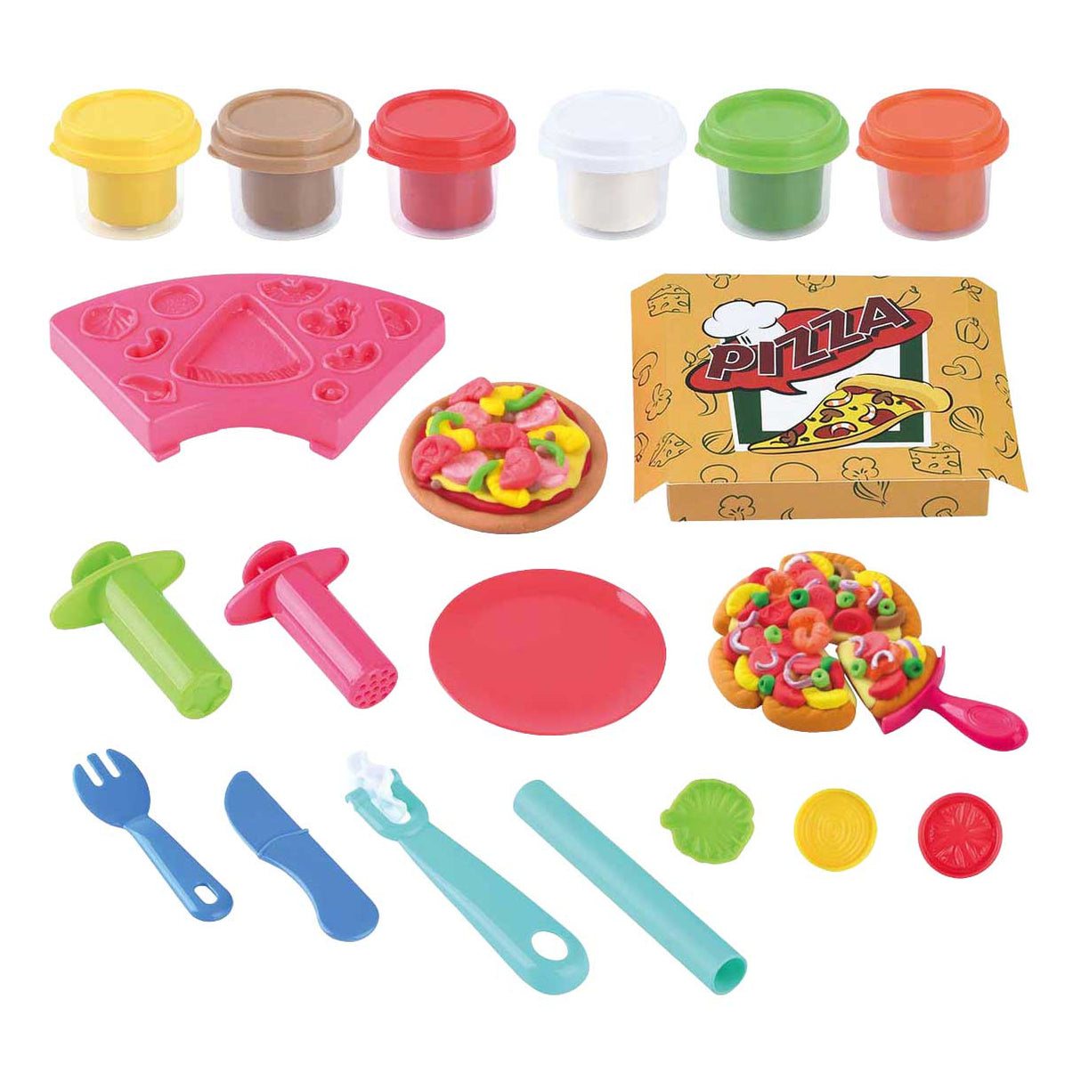 Sada hlíny na pizzu Playgo - 6 hliněných nádob