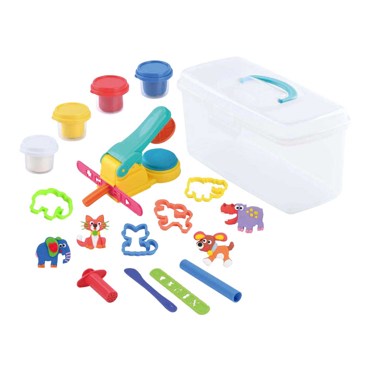 Playgo workshop suitcase clay set - 4 clay pots