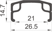 Rodi Rim Parallex 28 622 x 21C Hliník 36 otvorů 14g stříbro