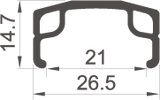 Rodi Rim Parallex 28 622 x 21C Hliník 36 otvorů 14g stříbro