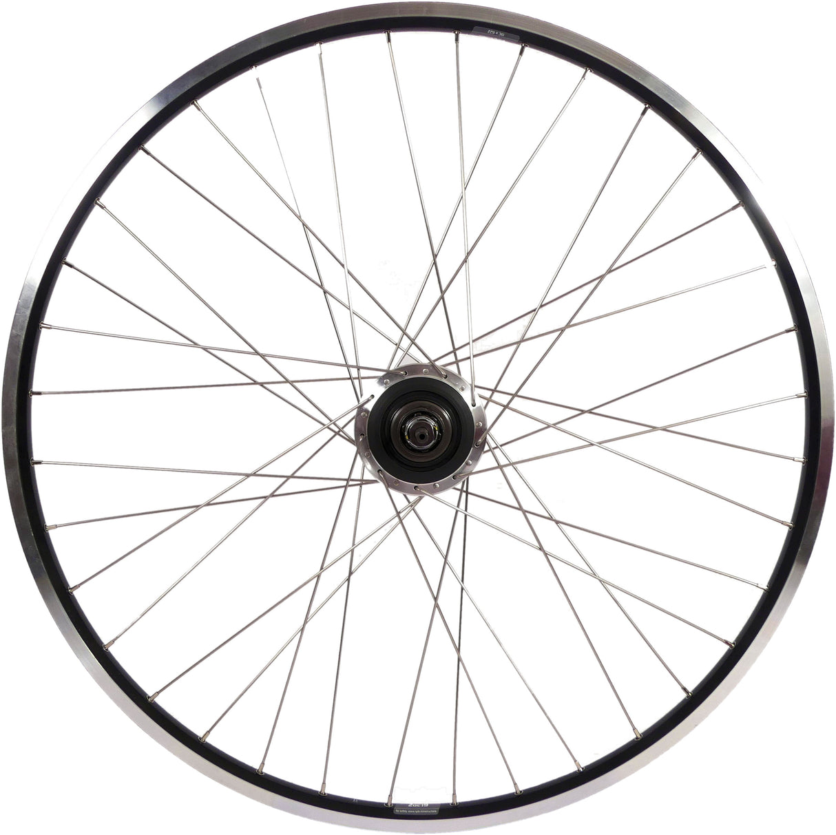 Zadnje kolo Shimano 28 622 x 19C z Nexus 7 Hub za valjčkov - črno rezano platišče z napeljavami iz nerjavečega jekla