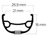 Ryde Velg tekmec 21 Disc 28 29 622 x 21C Aluminij 36 lukenj 14g - črna