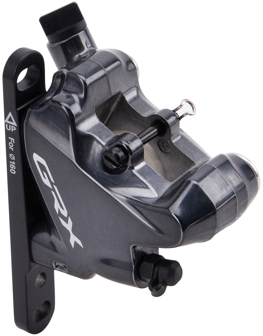 „Shimano“ stabdžių apkabos „Grx BR-RX810“ savitarnos paketas, 2 stūmokliai, hidraulinis, plokščias laikiklis su aušinančiu suomių kalba, skirta 140/160 mm rotoriams, dervos trinkelėms (L05A)