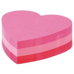 Post-it Figure Cubes 2007h Assorted Neon Heart Shape 225 sheets